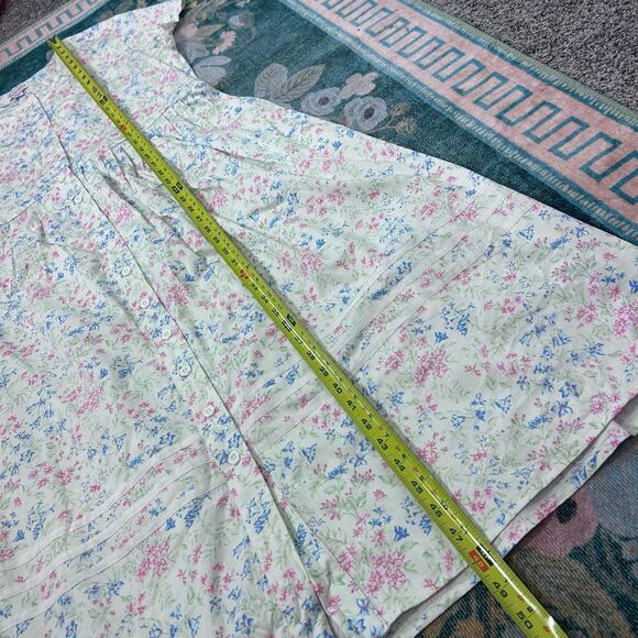 Lanz of Salzburg Dress Women 1X Multicolor Floral Button Up Cotton Floral Belted - Picture 15 of 16